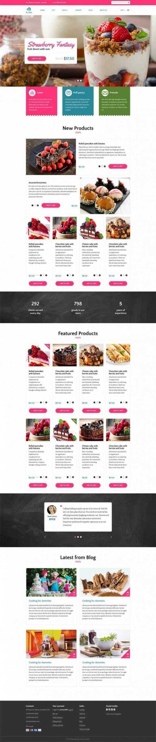 Bootstrap4响应式粉色甜品蛋糕店在线购买商城 - 项目资源网