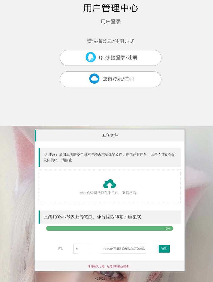 最新简洁网盘带后台的小猫咪网盘源码V1.5 - 项目资源网