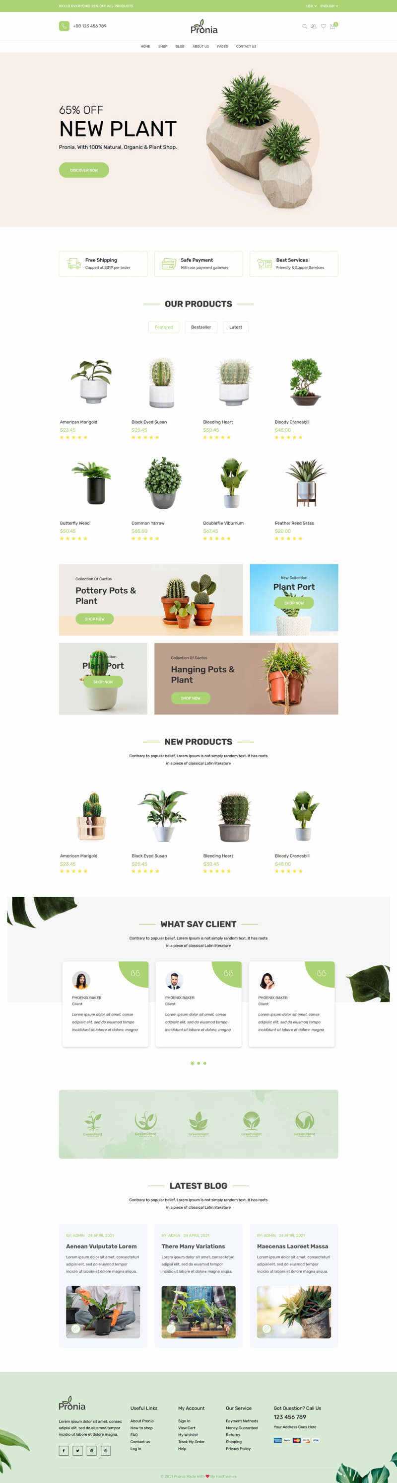 Bootstrap响应式盆栽植物商城网页模板 - 项目资源网