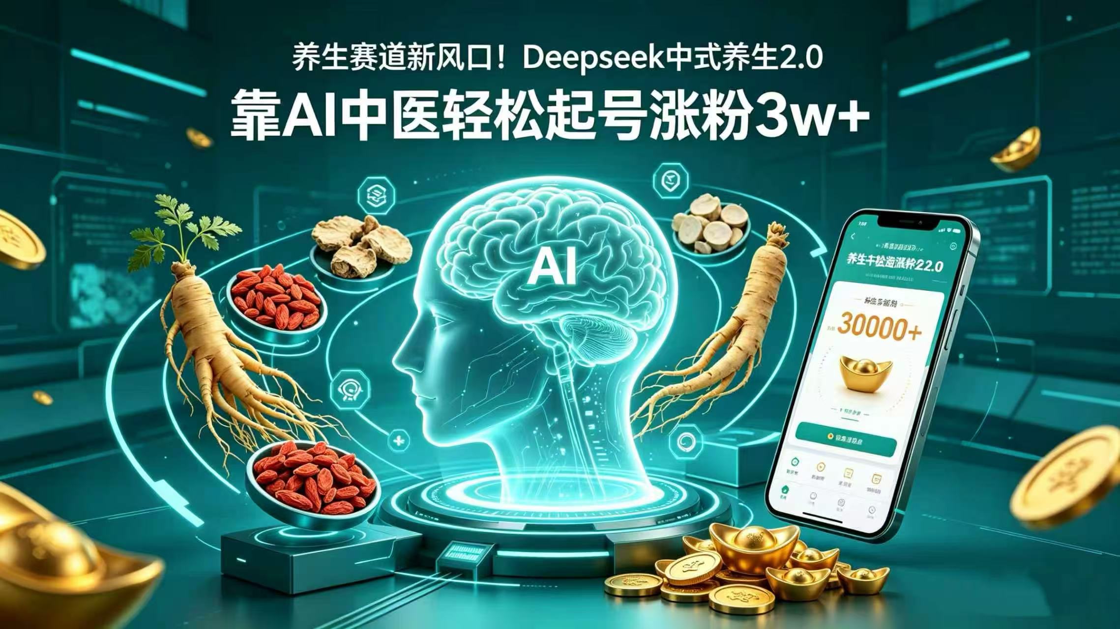 养生赛道新风口！Deepseek 中式养生 2.0，靠 AI 中医轻松起号涨粉 3w+ - 臻优资源网