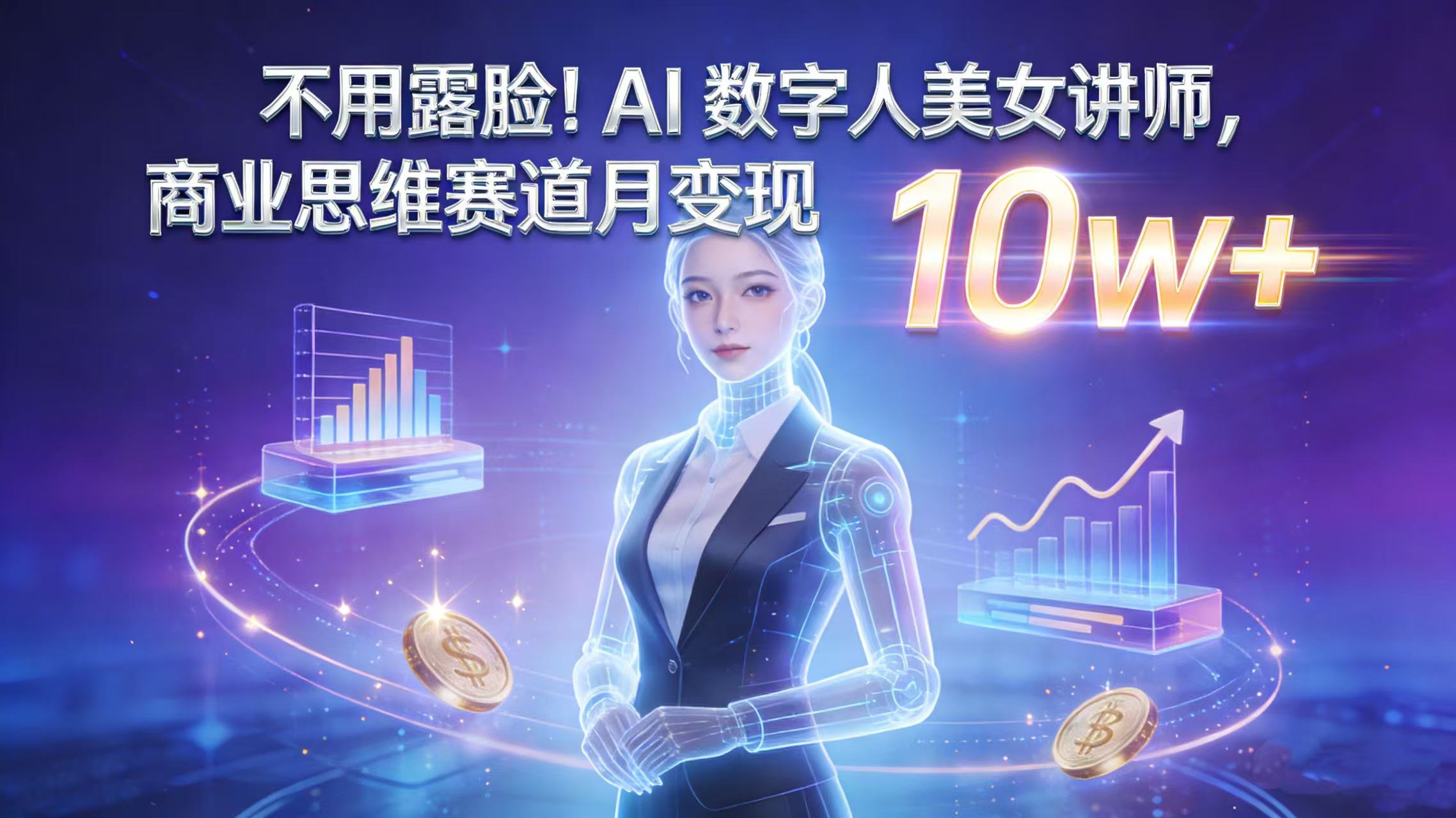 不用露脸！AI 数字人美女讲师，商业思维赛道月变现 10w+ - 臻优资源网
