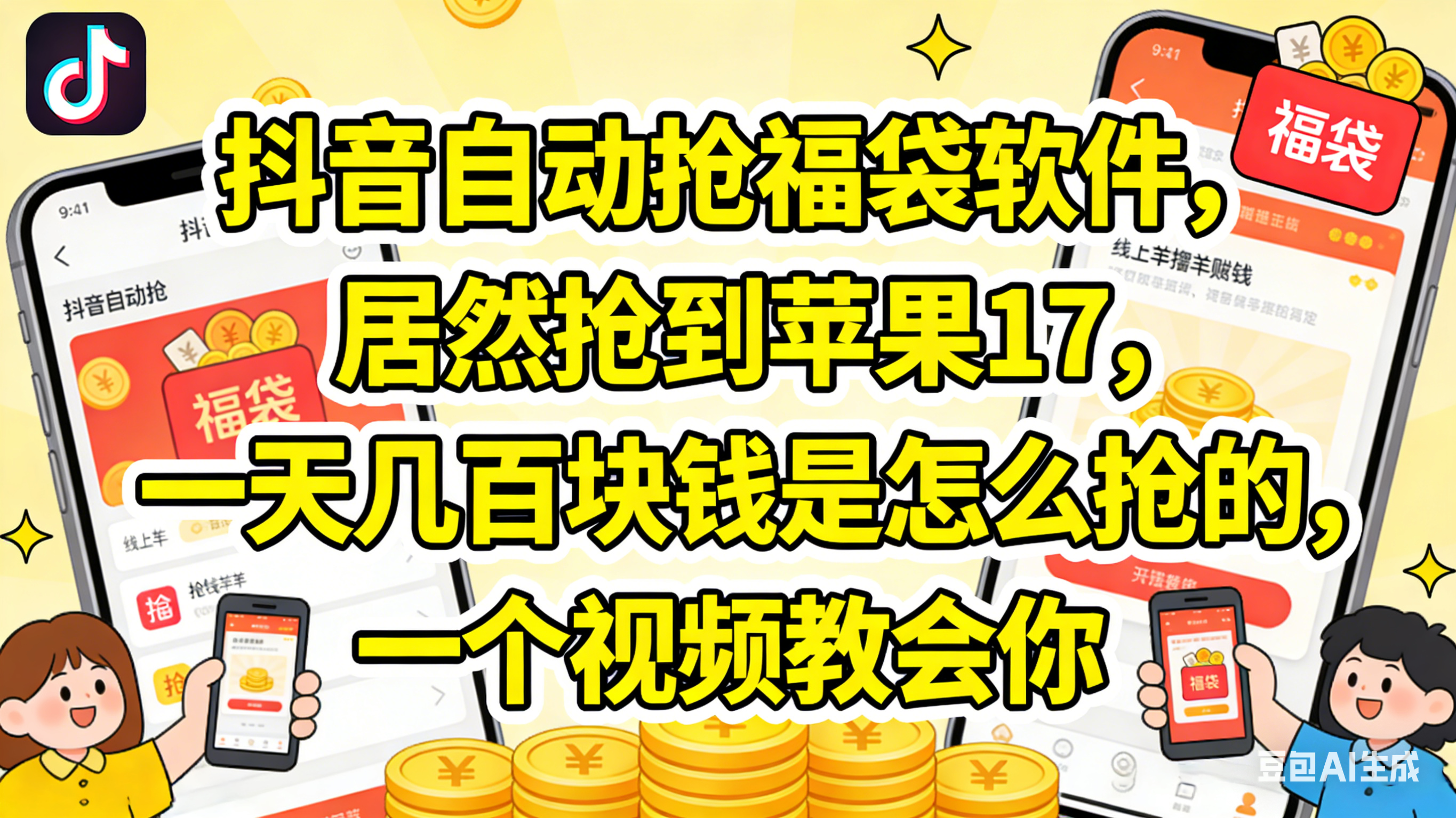 抖音抢福袋，居然抢到苹果17，一天几百块钱是怎么抢的，一个视频教会你 - 臻优资源网