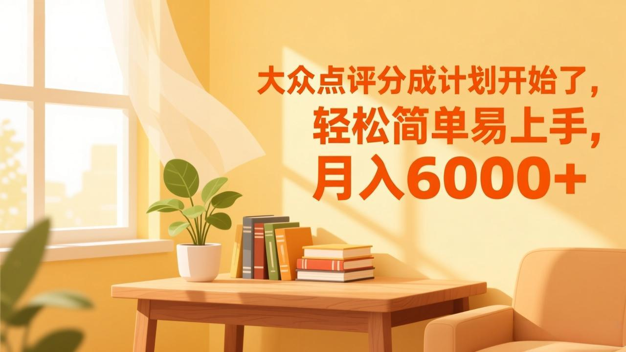 大众点评分成计划开始了，轻松简单易上手，月入6000+ - 臻优资源网