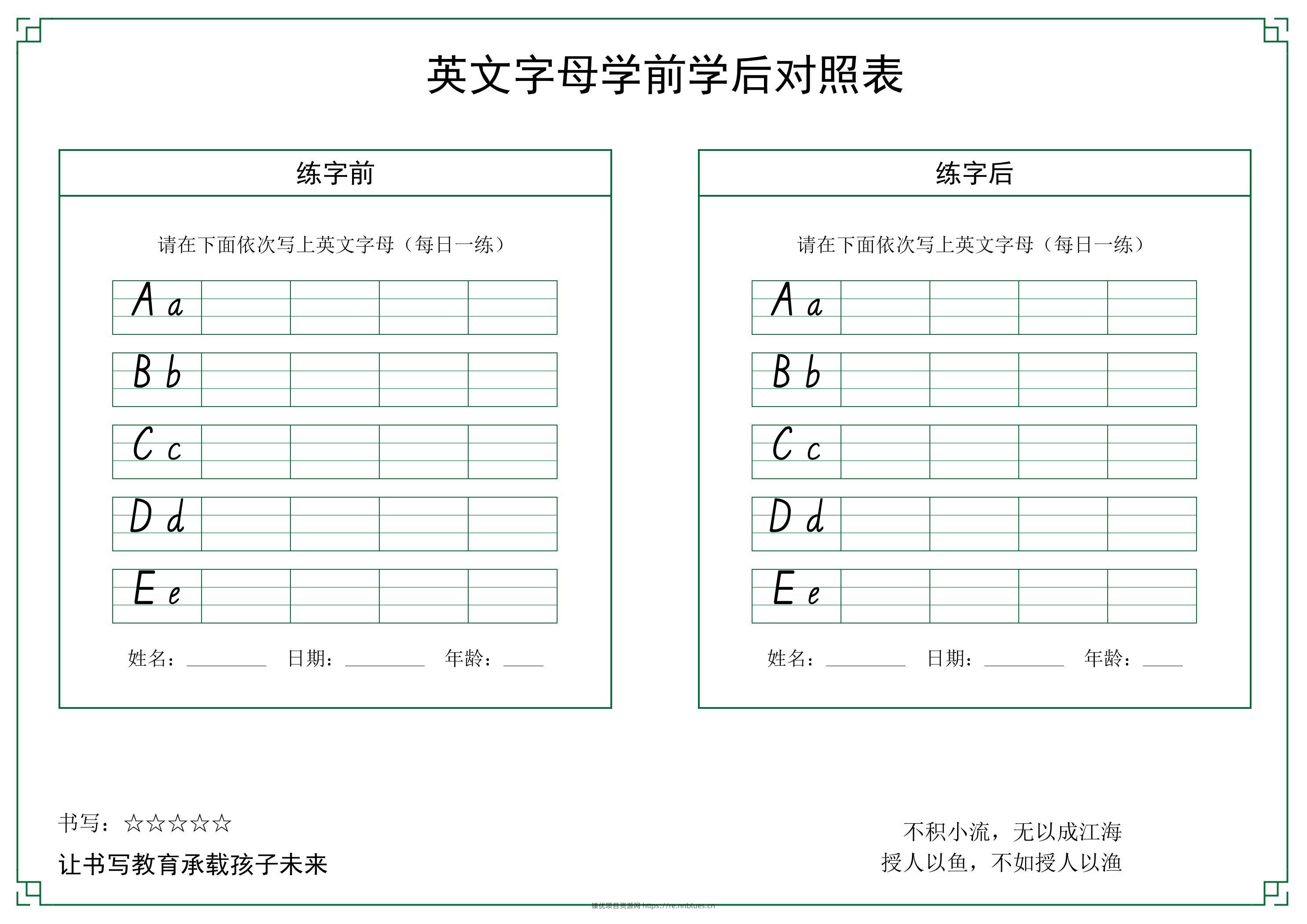 26个英文字母手写体字帖-六上英语 - 臻优资源网