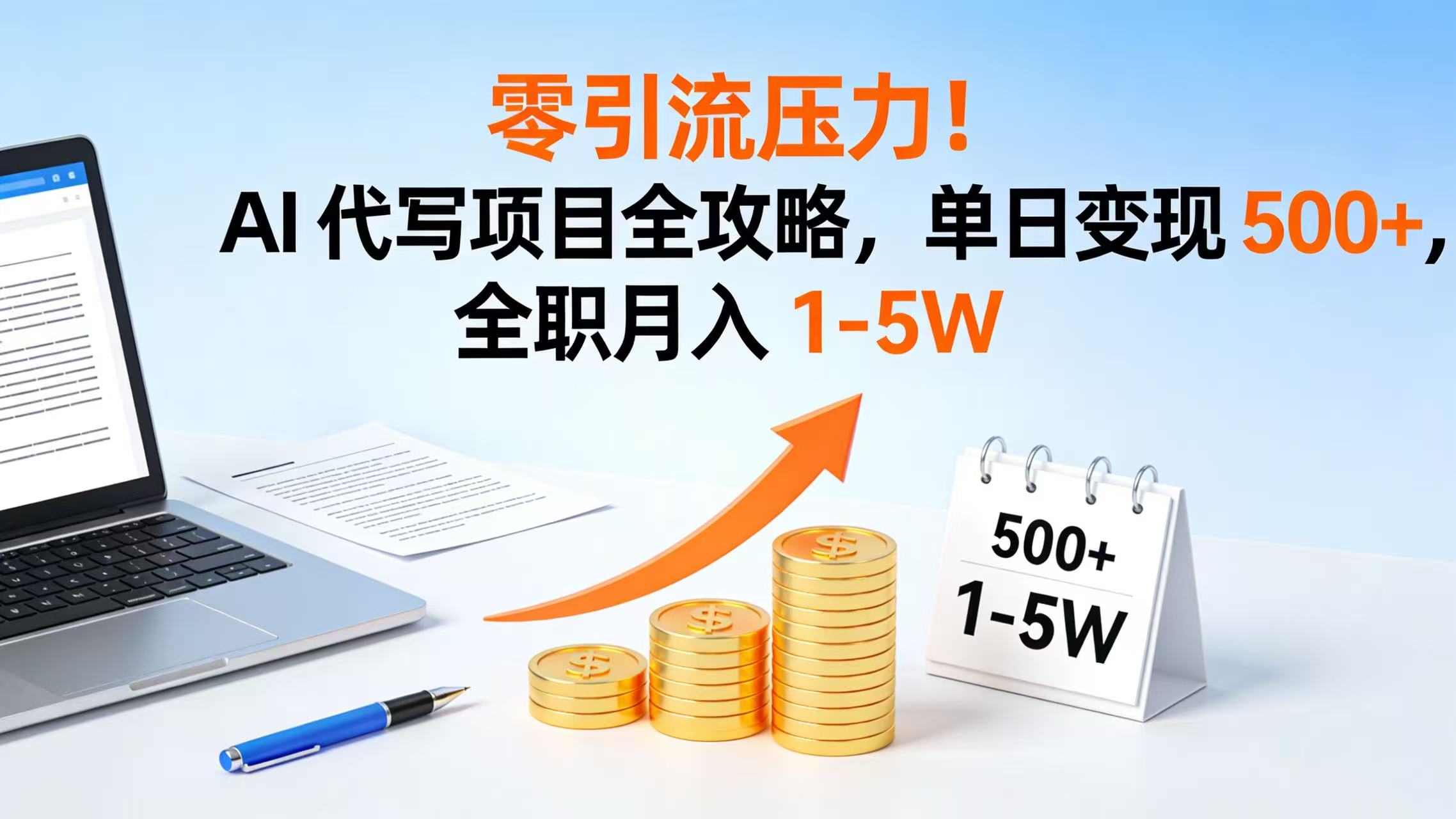 零引流压力！AI 代写项目全攻略，单日变现 500+，全职月入 1-5W - 臻优资源网