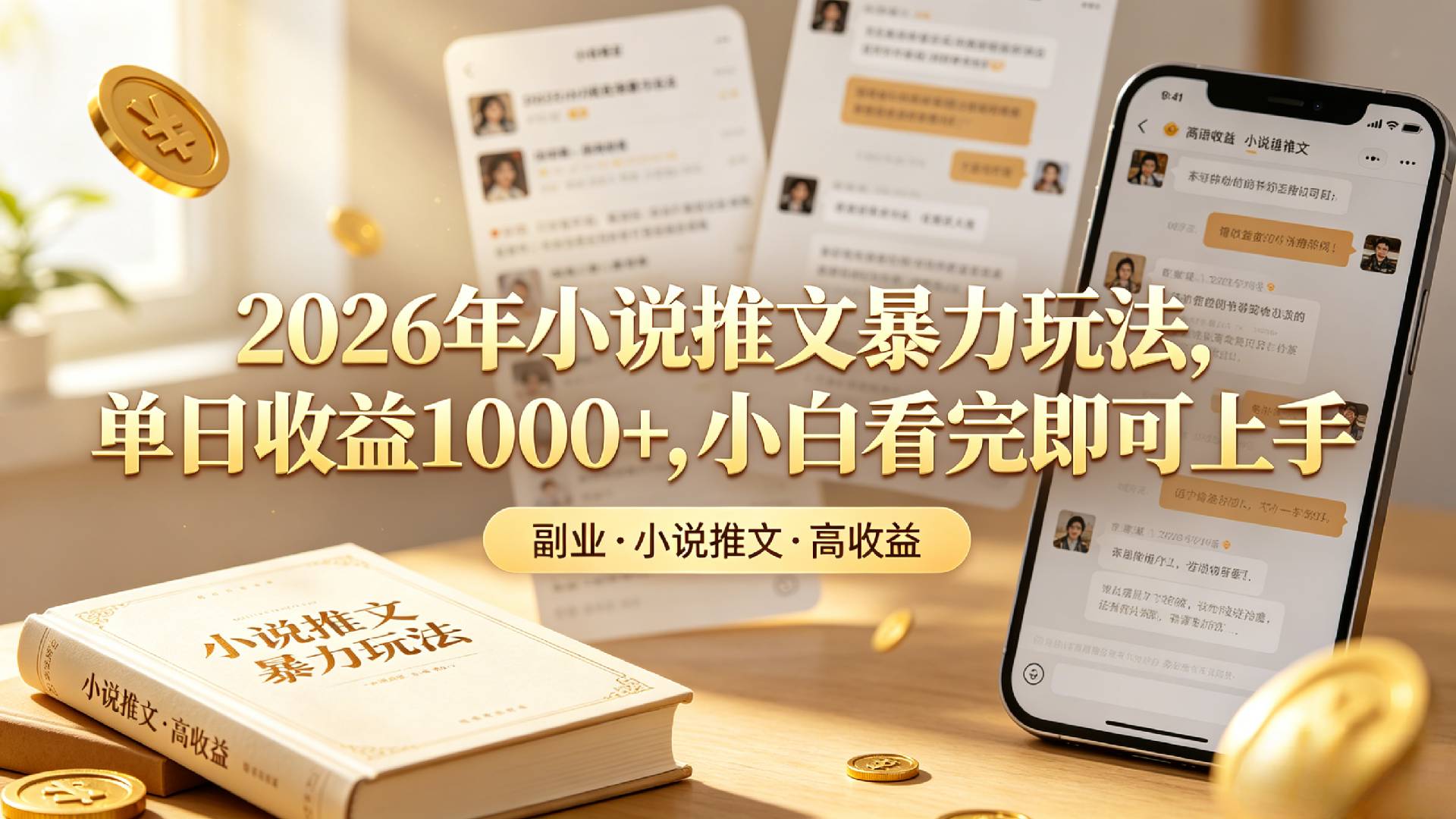 2026年小说推文暴力玩法，单日收益1000+，小白看完即可上手 - 臻优资源网