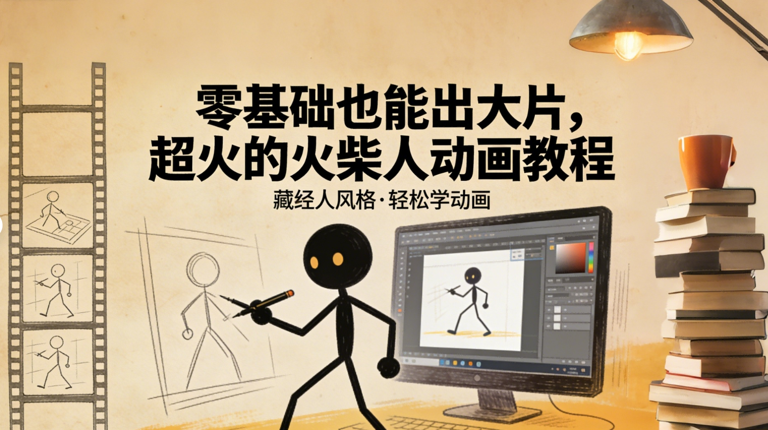 零基础也能出大片，超火的火柴人动画教程（藏经人风格） - 臻优资源网