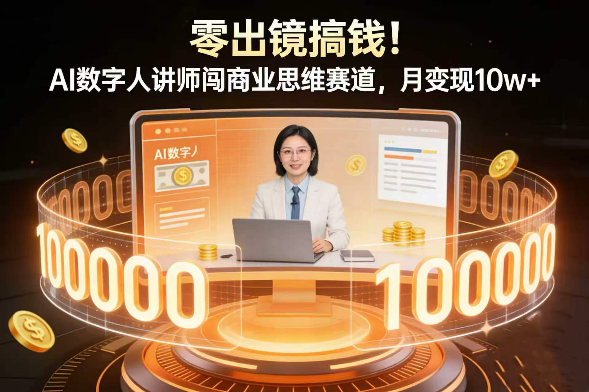 零出镜搞钱！AI 数字人讲师闯商业思维赛道，月变现 10w+ - 臻优资源网