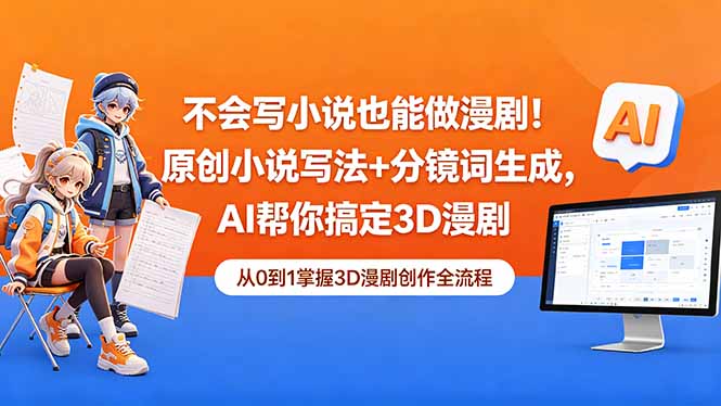 （18512期）不会写小说也能做漫剧！原创小说写法+分镜词生成，AI帮你搞定3D漫剧 - 臻优资源网