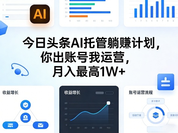 今日头条AI托管躺賺计划，你出账号我运营，月入最高1W+【揭秘】 - 臻优资源网