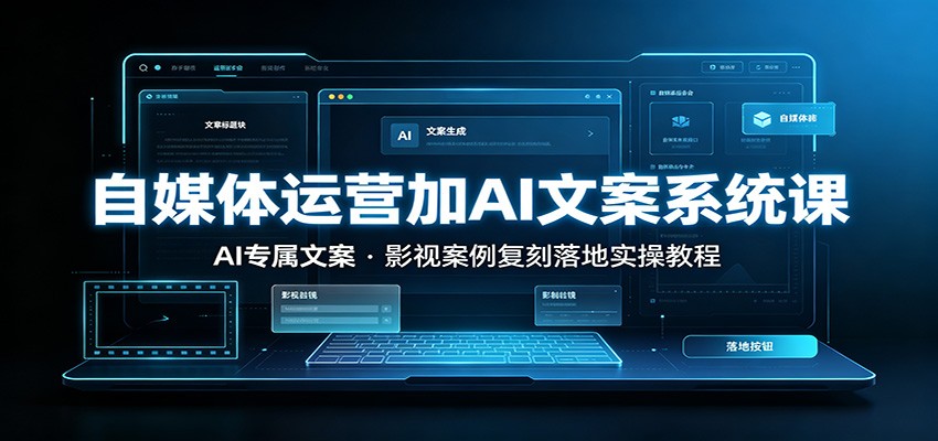 自媒体运营加AI文案系统课：：AI专属文案，影视案例复刻落地实操教程 - 臻优资源网