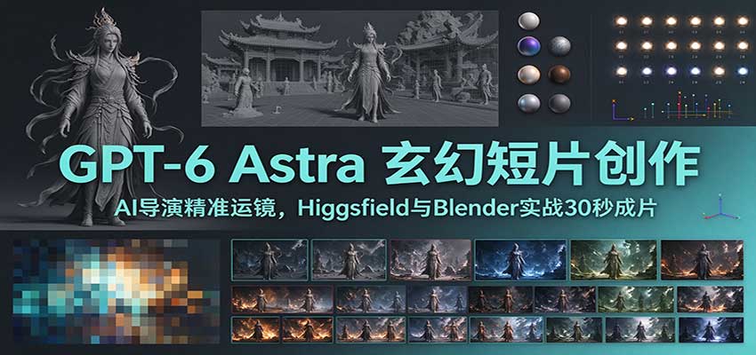 GPT-6 Astra 玄幻短片创作：AI导演精准运镜，Higgsfield与Blender实战30秒成片 - 臻优资源网