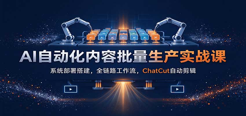 AI自动化内容批量生产实战课：系统部署搭建，全链路工作流，ChatCut自动剪辑 - 臻优资源网