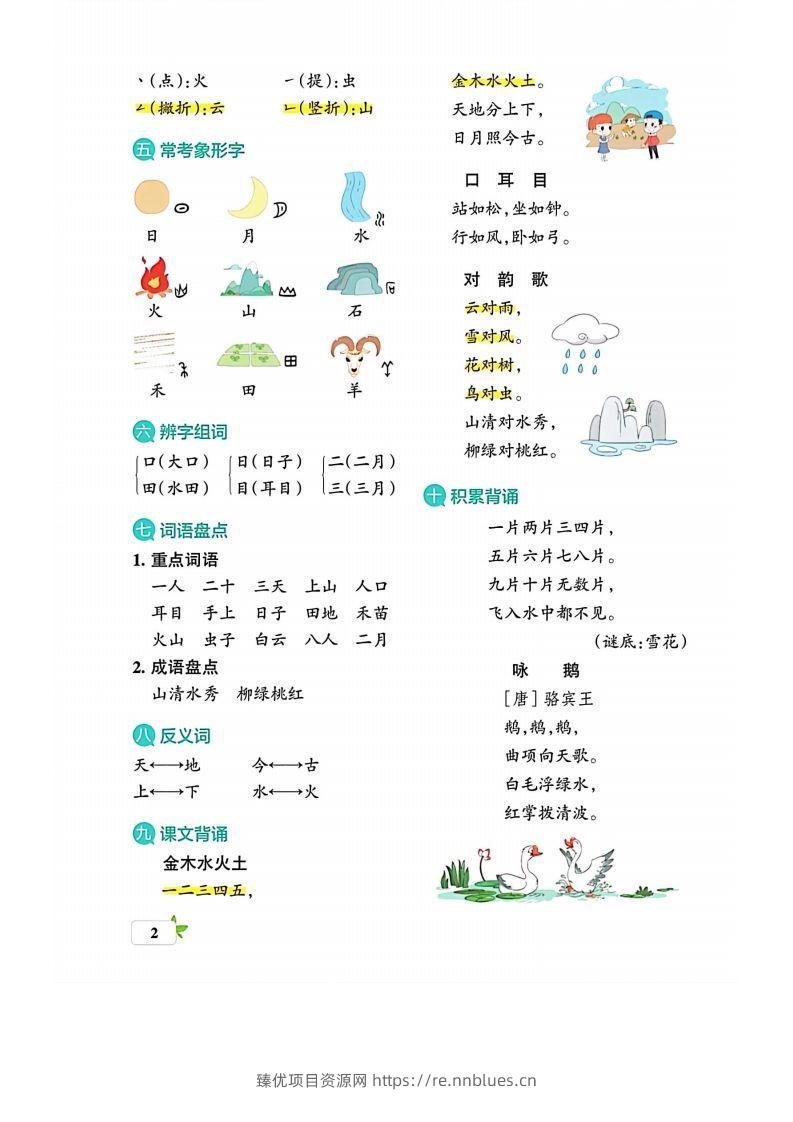 图片[2] - 一上语文必考梳理 - 臻优资源网