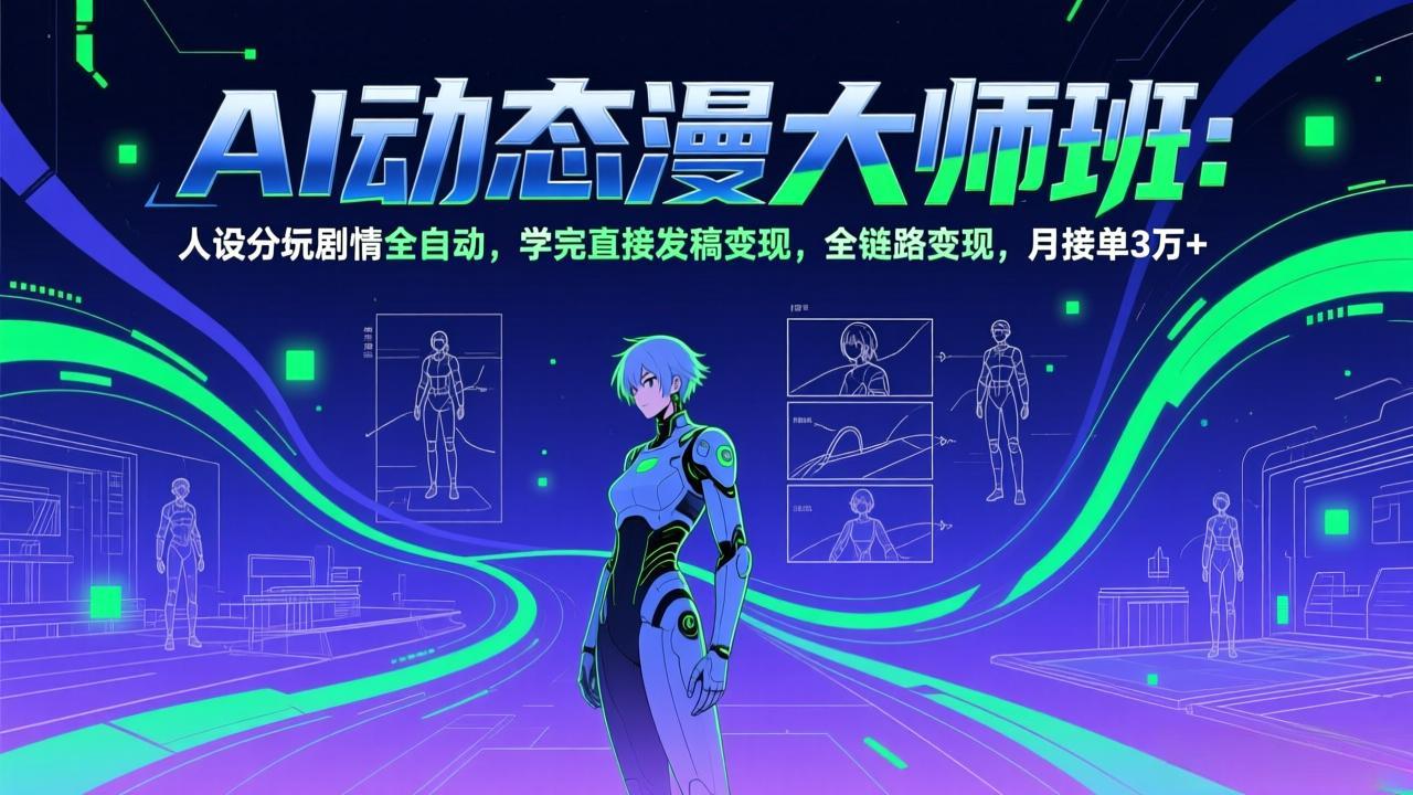 （17402期）AI动态漫剧大师班：人设分镜剧情全自动，学完直接发稿变现，全链路变现，月接单3万+ - 臻优资源网