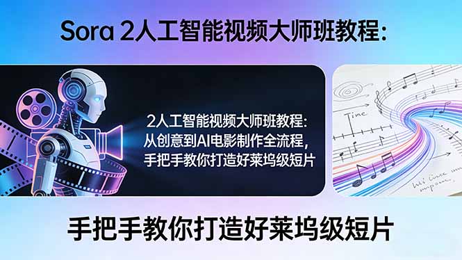（17688期）Sora 2人工智能视频大师班教程：从创意到AI电影制作全流程，手把手教你打造好莱坞级短片 - 臻优资源网