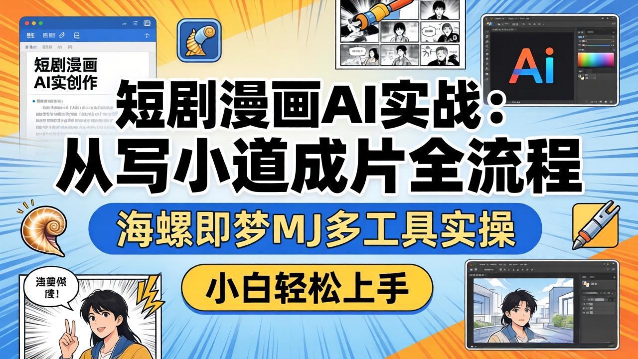 （17945期）短剧漫画AI实战：从写小说到成片全流程，海螺即梦MJ多工具实操，小白轻松上手 - 臻优资源网