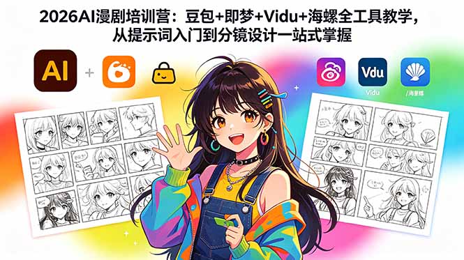 （18607期）2026AI漫剧培训营：豆包+即梦+Vidu+海螺全工具教学，从提示词入门到分镜设计一站式掌握 - 臻优资源网