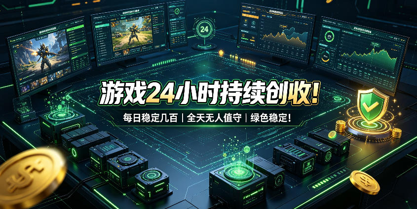 游戏24小时持续创收！每日稳定几百，全天无人值守，绿色稳定！【揭秘】 - 臻优资源网