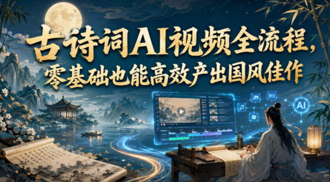 古诗词AI视频全流程,零基础也能高效产出国风佳作 - 臻优资源网