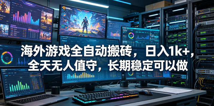 海外游戏全自动搬砖项目，日入1k+，全天无人值守，长期稳定可以做【揭秘】 - 臻优资源网
