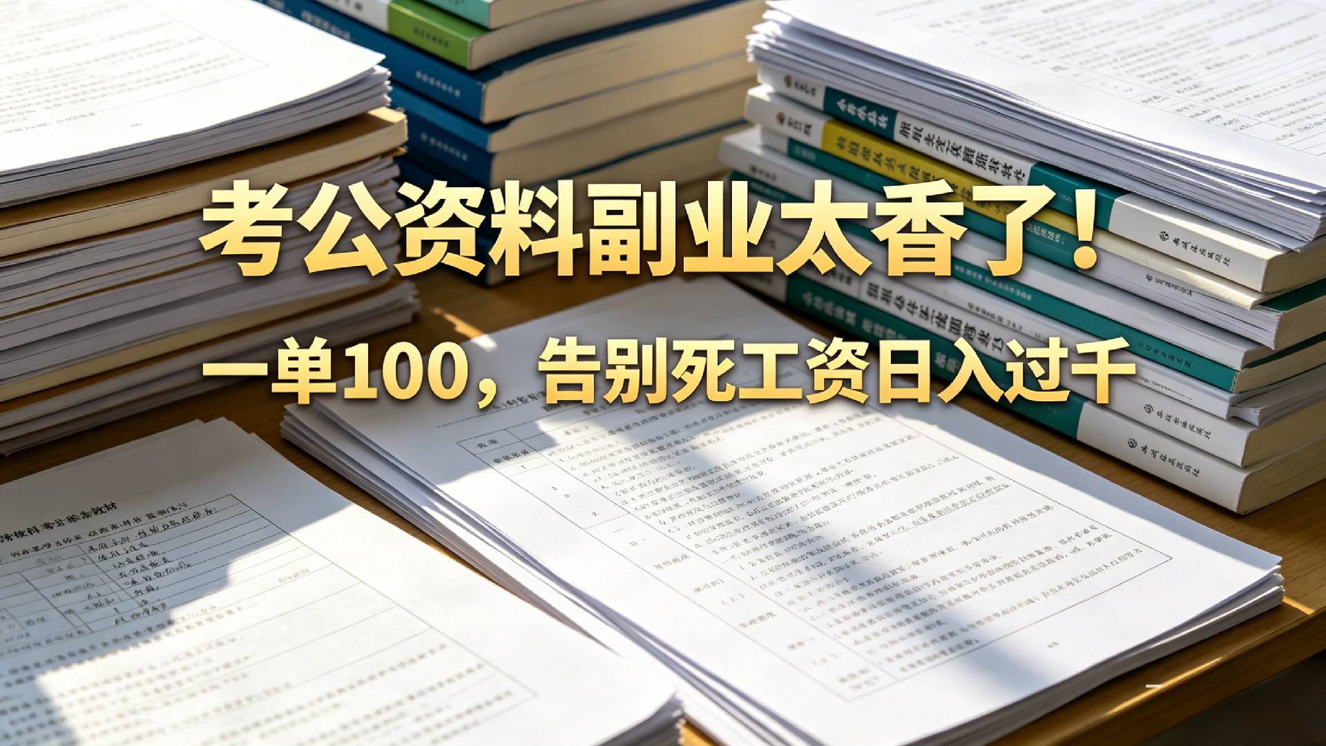 告别死工资，考公资料副业太香了！小红书1单100 - 臻优资源网