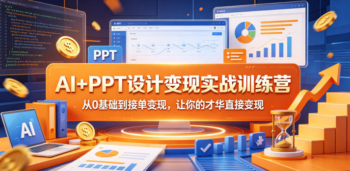 AI+PPT设计变现实战训练营，从0基础到接单变现，让你的才华直接变现 - 臻优资源网