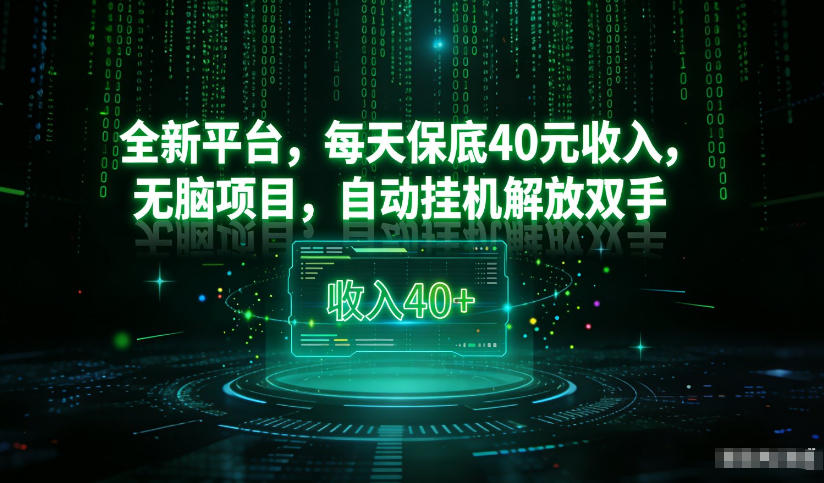 最新看广平台，每天保底30-4米，无脑项目，自动挂G解放双手【揭秘】 - 臻优资源网