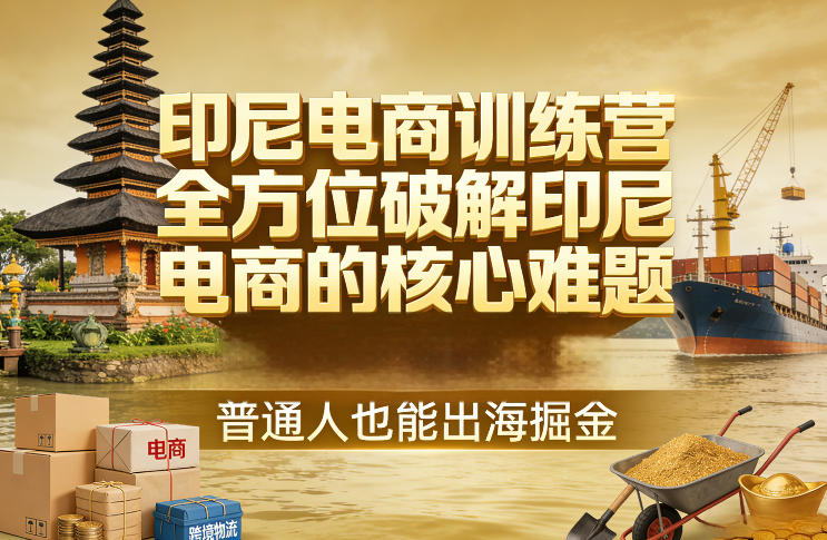 印尼电商训练营，全方位破解印尼电商的核心难题，普通人也能出海掘金 - 臻优资源网
