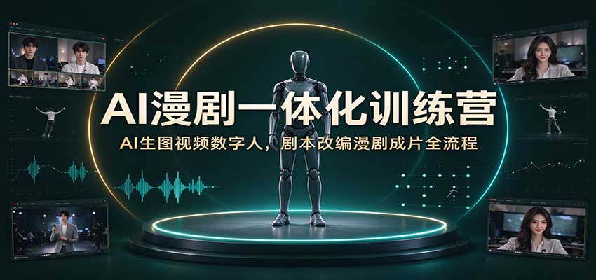 AI漫剧一体化训练营：AI生图视频数字人，剧本改编漫剧成片全流程 - 臻优资源网