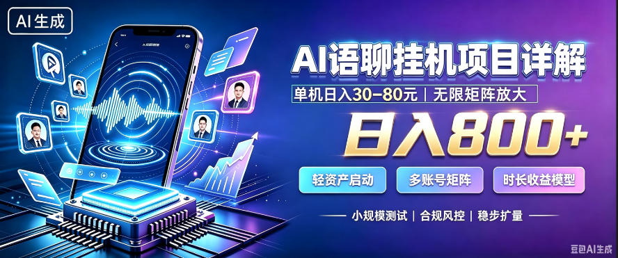 AI聊天挂G项目，日入800+，适用个人副业，支持工作室矩阵操作，放大收益【揭秘】 - 臻优资源网