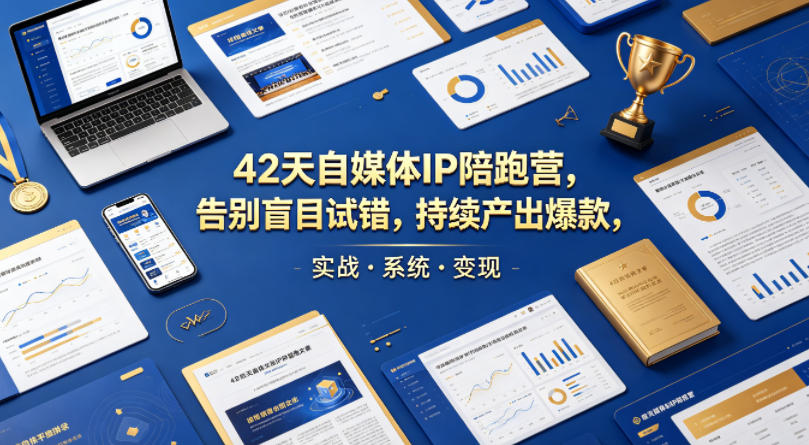 42天自媒体IP陪跑营，告别盲目试错，持续产出爆款，实战·系统·变现（更新2026） - 臻优资源网