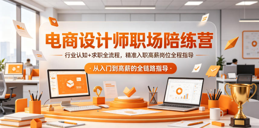 电商设计师职场陪练营，行业认知+求职全流程，精准入职高薪岗位全程指导 - 臻优资源网