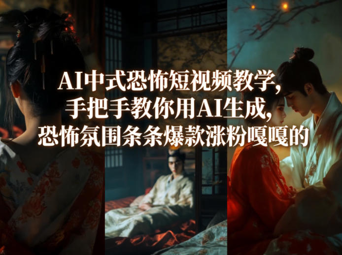 AI中式恐怖短视频教学，手把手教你用AI生成，恐怖氛围条条爆款涨粉嘎嘎的 - 臻优资源网