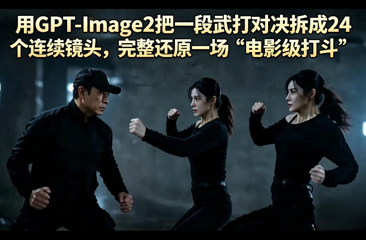 用GPT-Image2把一段武打对决拆成24个连续镜头,完整还原一场“电影级打斗” - 臻优资源网