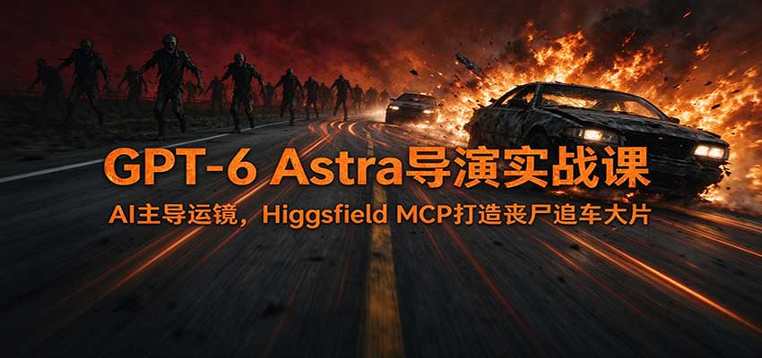 GPT-6 Astra导演实战课：AI主导运镜，Higgsfield MCP打造丧尸追车大片 - 臻优资源网