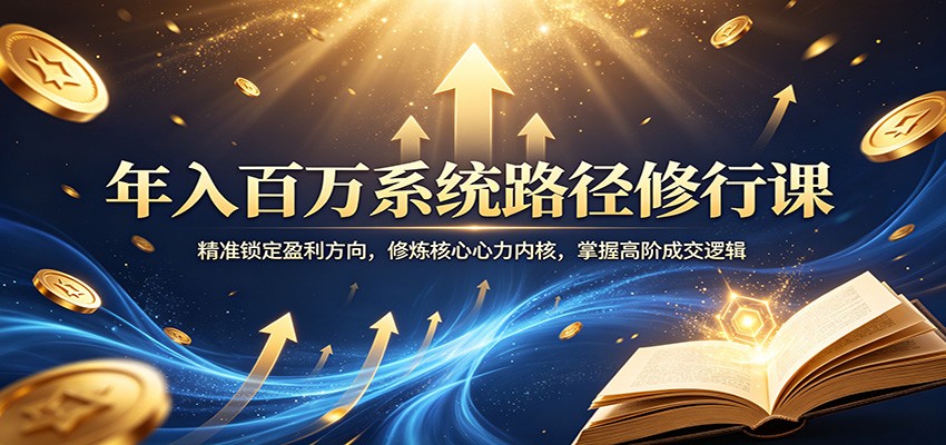 年入百万系统路径修行课：精准锁定盈利方向，修炼核心心力内核，掌握高阶成交逻辑 - 臻优资源网