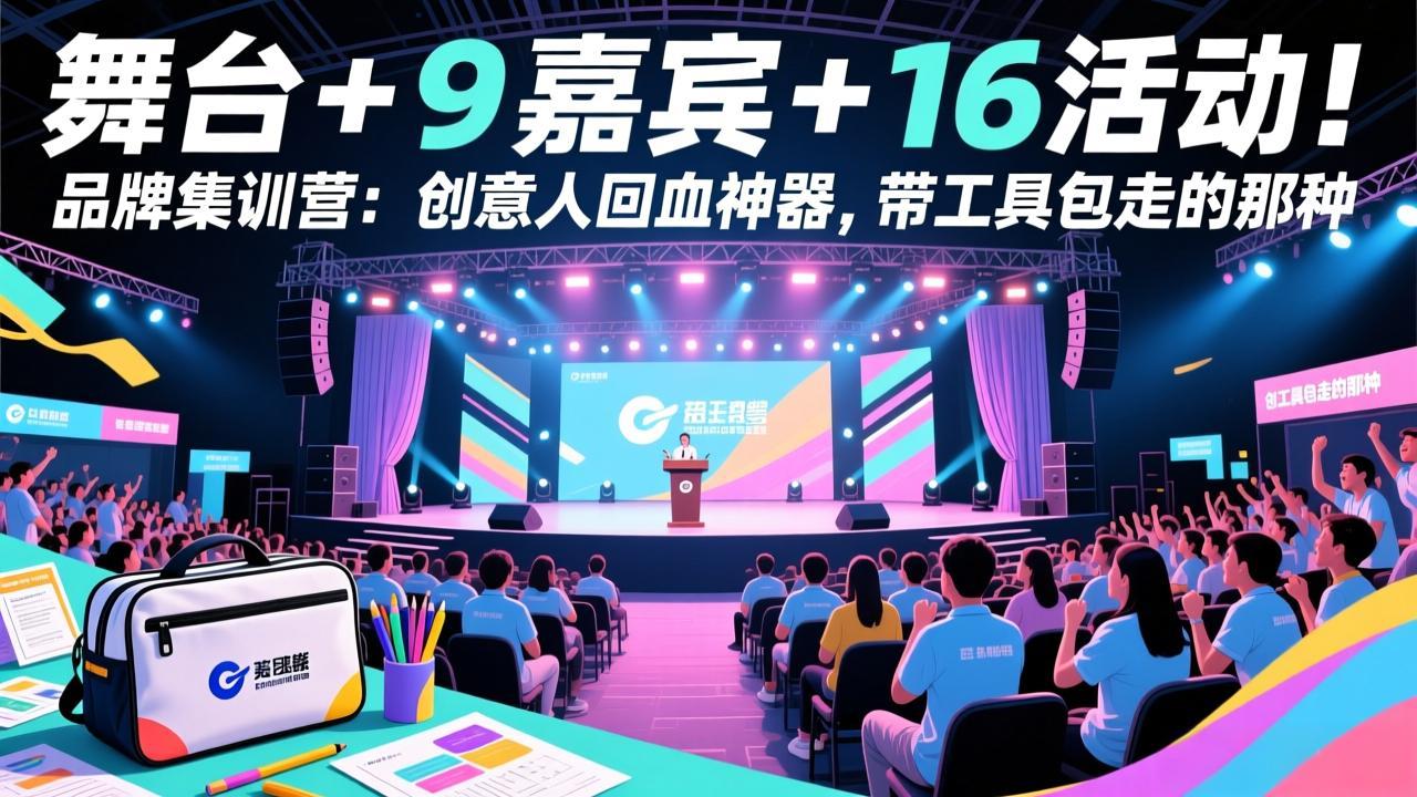 （17413期）舞台 + 9 嘉宾 + 16 活动！品牌集训营：创意人回血神器，带工具包走的那种 - 臻优资源网