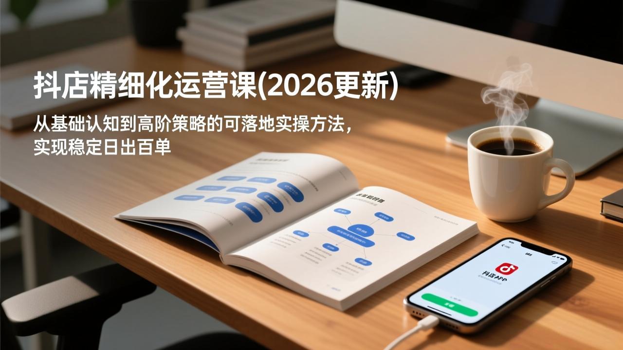 （17773期）抖店精细化运营课(26年3月更新)，从基础认知到高阶策略的可落地实操方法，实现稳定日出百单 - 臻优资源网