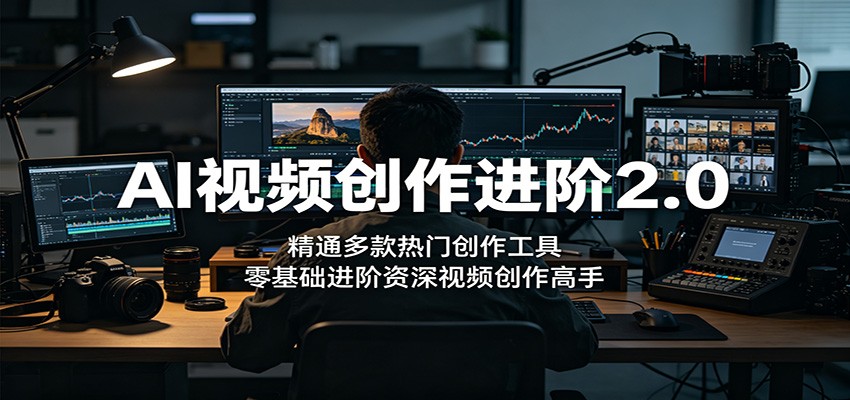AI视频创作进阶2.0：精通多款热门创作工具，零基础进阶资深视频创作高手 - 臻优资源网