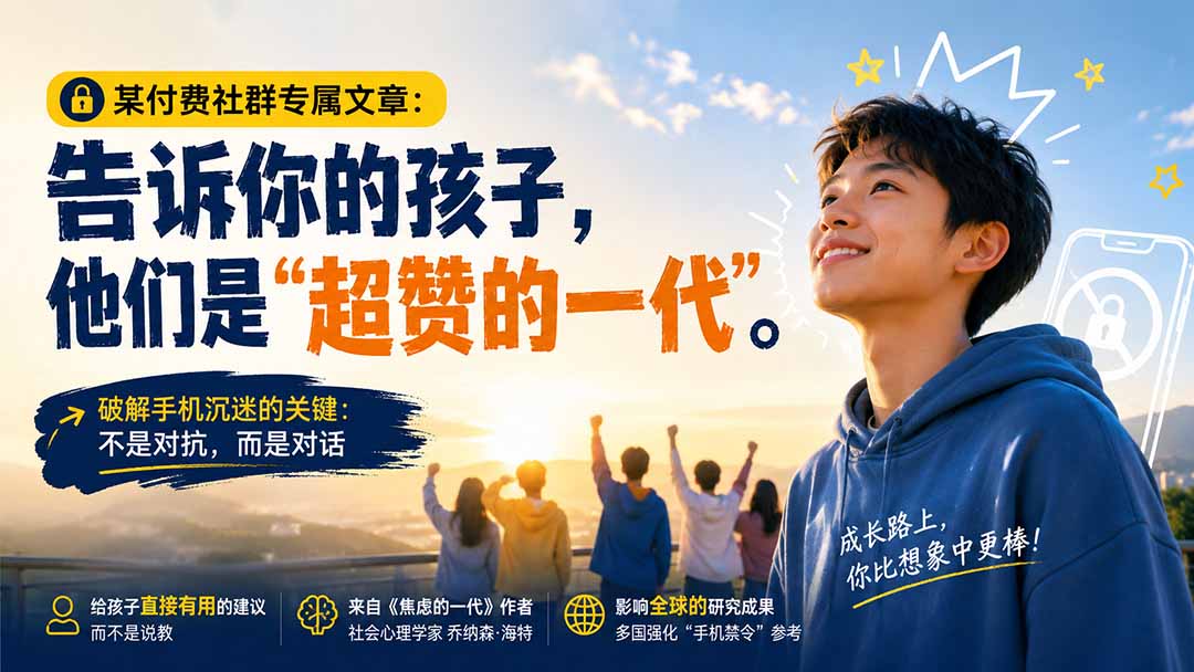 （20222期）某付费社群专属文章：告诉你的孩子，他们是“超赞的一代”。 - 臻优资源网
