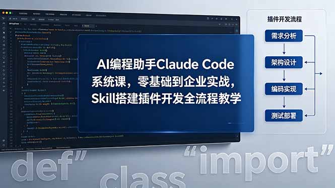 （18514期）AI 编程助手 Claude Code 系统课，零基础到企业实战，Skill 搭建插件开发全流程教学 - 臻优资源网