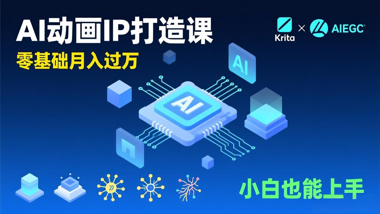 （17075期）AI动画新手变现课，Krita+AIGC、模型训练、商单资源，零基础月入过万，小白也能上手 - 臻优资源网