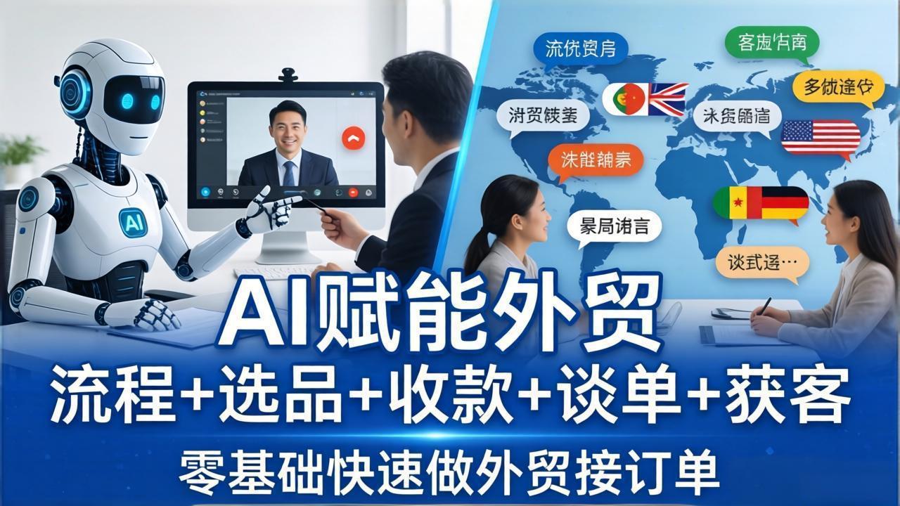 （17930期）外贸+AI实战课：流程+选品+收款+谈单+获客，零基础快速做外贸接订单 - 臻优资源网