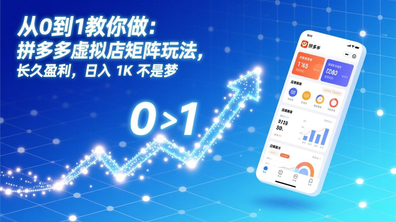 (17205期)从0到1教你做:拼多多虚拟店矩阵玩法,长久盈利,日入 1K 不是梦 - 臻优资源网