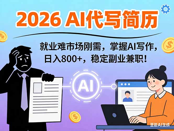 (17119期)AI代写简历,超暴利,用万能模板月入1-3万实战教程,2026年市场刚需! - 臻优资源网