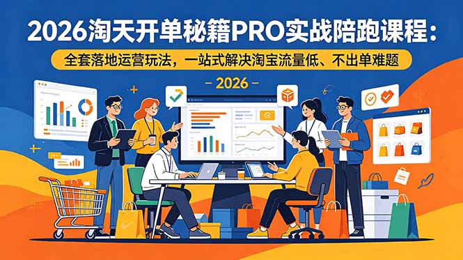 （19579期）2026淘天开单秘籍PRO实战陪跑课程-更新：全套落地运营玩法，一站式解决淘宝流量低、不出单难题 - 臻优资源网