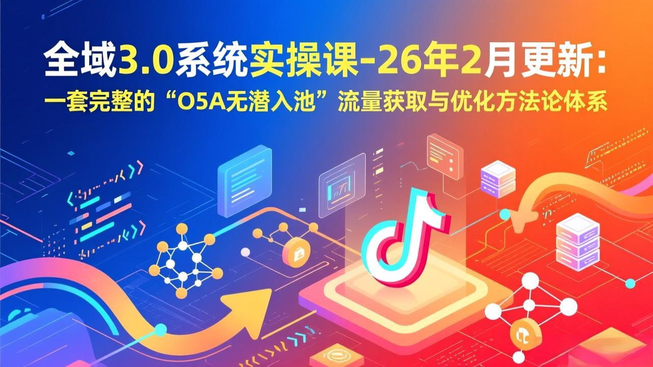 （17364期）全域3.0系统实操课-26年2月更新：一套完整的“O5A无潜入池”流量获取与优化方法论体系 - 臻优资源网