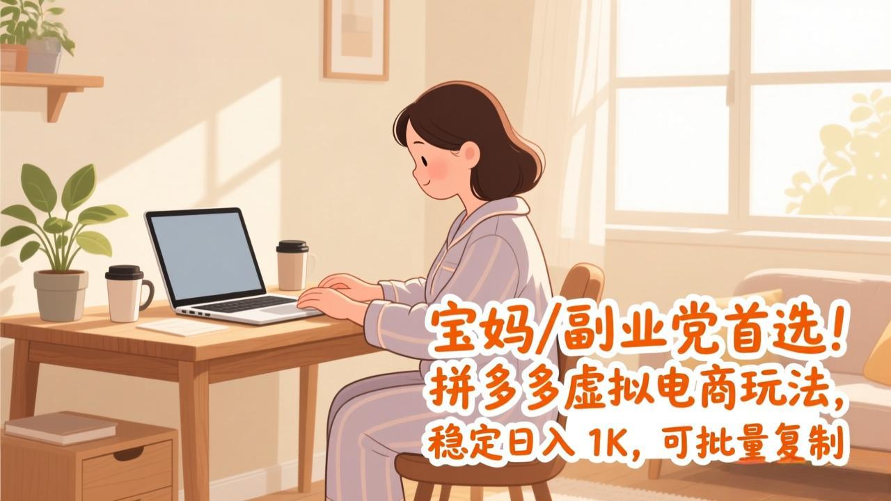 (17155期)宝妈 / 副业党首选!拼多多虚拟电商玩法,稳定日入 1K,可批量复制 - 臻优资源网