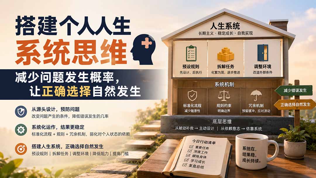 （19985期）付费文章：搭建个人人生系统思维：减少问题发生概率，让正确选择自然发生 - 臻优资源网